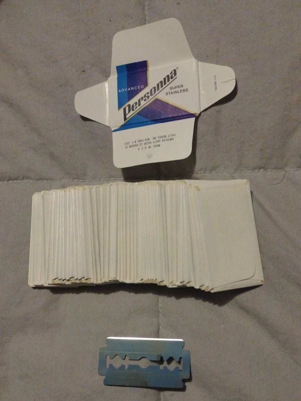 50, Individually Wrapped Persona Super Stainless Razor Blade Pack